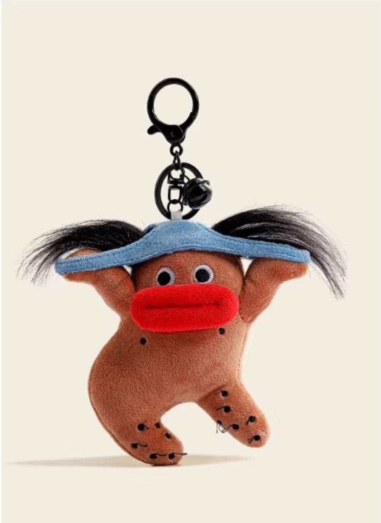 Ugly Cute Plush Keychain Backpack Charm – Funny Bag Pendant, Key Ring, Ugly Doll Accessory for Bags & Keys